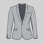 grey single-breasted suit jacket image